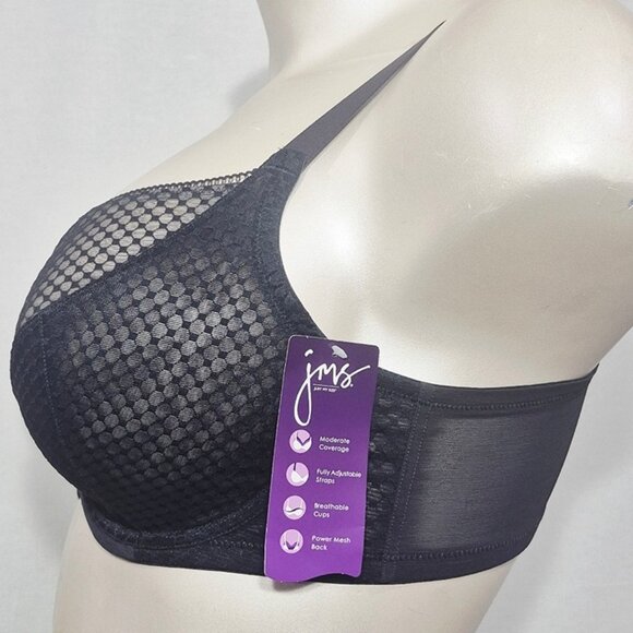 42DD Just My Size MJ1205 1205 Perfect Shape Unlined T-Shirt Underwire Bra‎ Black - Picture 5 of 7